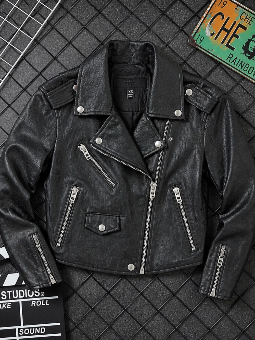 Blank NYC Black Faux Leather Biker Jacket